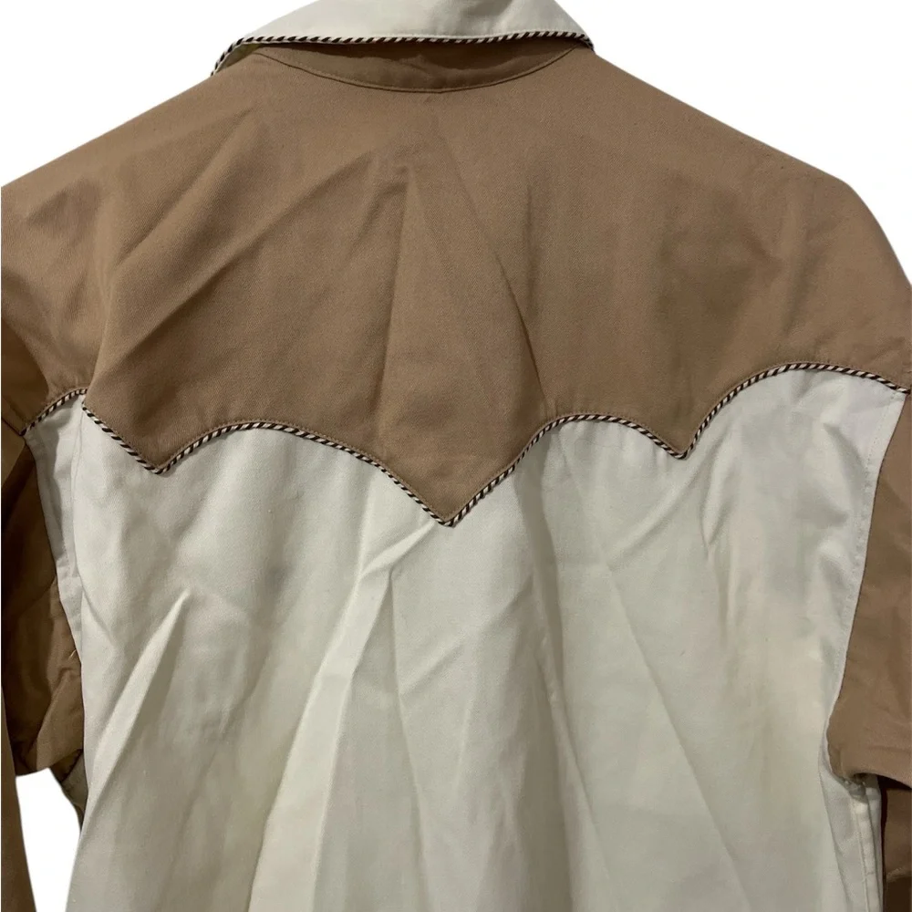 Panhandle Slim Cream and Tan Western Shirt - Picture 7 of 8